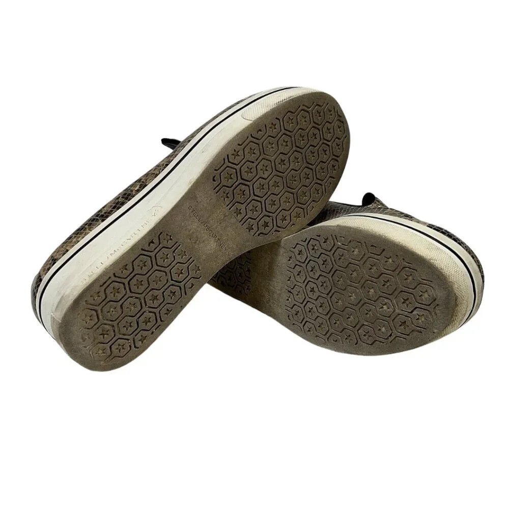 Stella McCartney Vegetarian Leather Animal Print Platform Loafers IT 37 / US 7